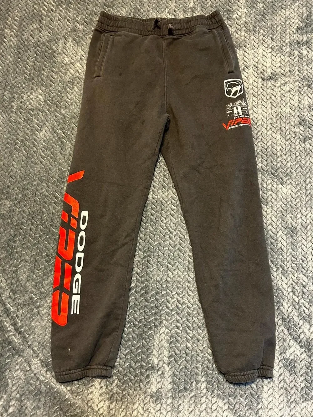 Abercrombie & Fitch Dodge Viper Graphic Sweatpants Kids 13/14 Charcoal Soft Wear